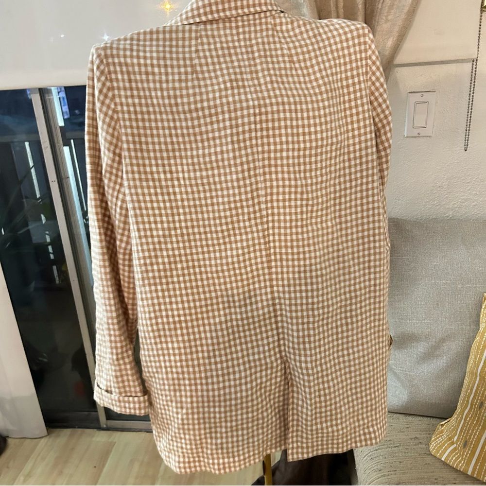Madewell Gingham Dorset Women's plaid white/cream Blazer Size by measur… - Picture 4 of 9